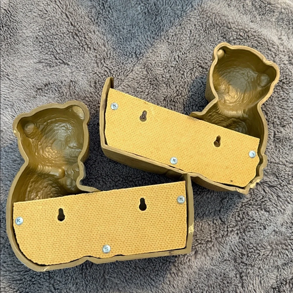 Teddy Bear Wall Decor‎ Planter Basket Made in USA Vintage 80's Burwood Products